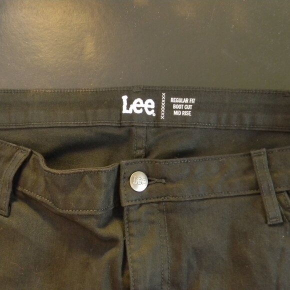 Lee Black Jeans Boot Cut Mid Rise Plus Size 24 Bootcut Stretch NWT - Picture 5 of 6